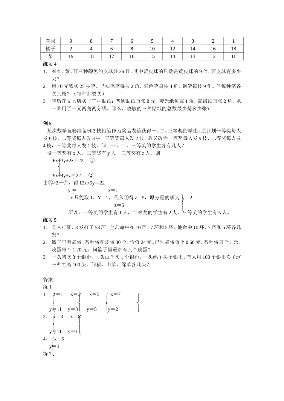 小学奥数：第40周 不定方程.doc_第3页