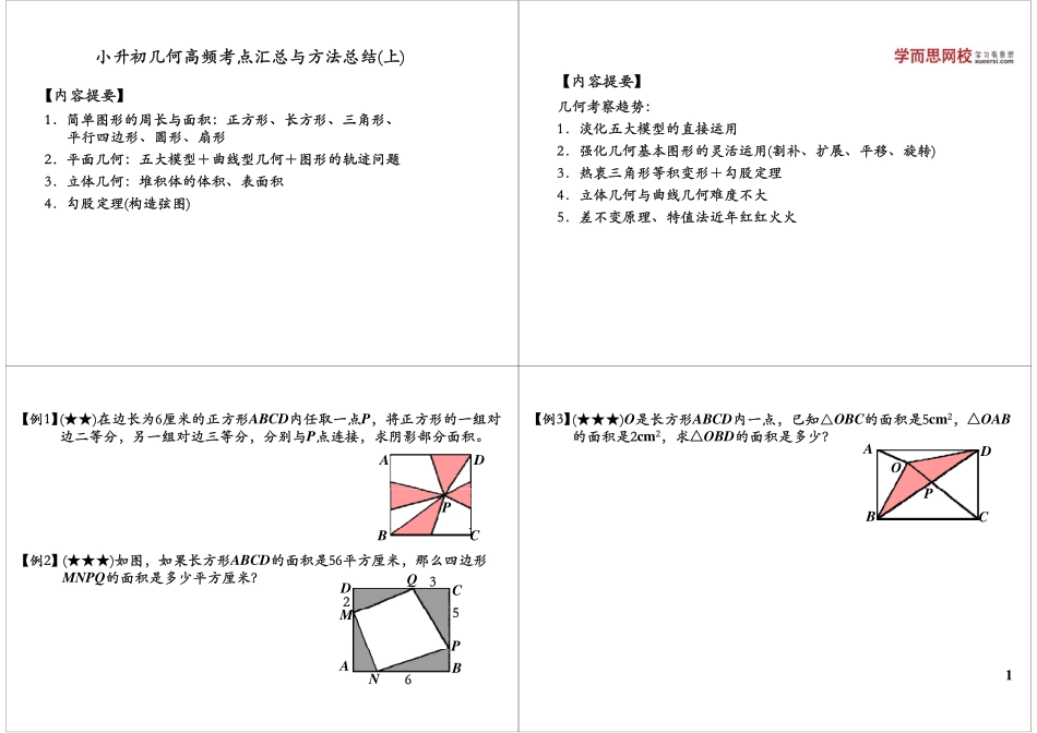 小学奥数：小升初几何高频考点汇总与方法总结（上）.pdf_第1页