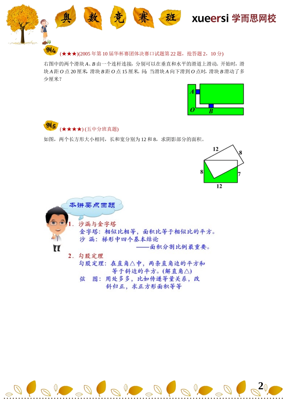 小学奥数：小升初几何重点考查内容————（常用结论总结——一简单相似知识、勾股定理等等）.doc_第2页