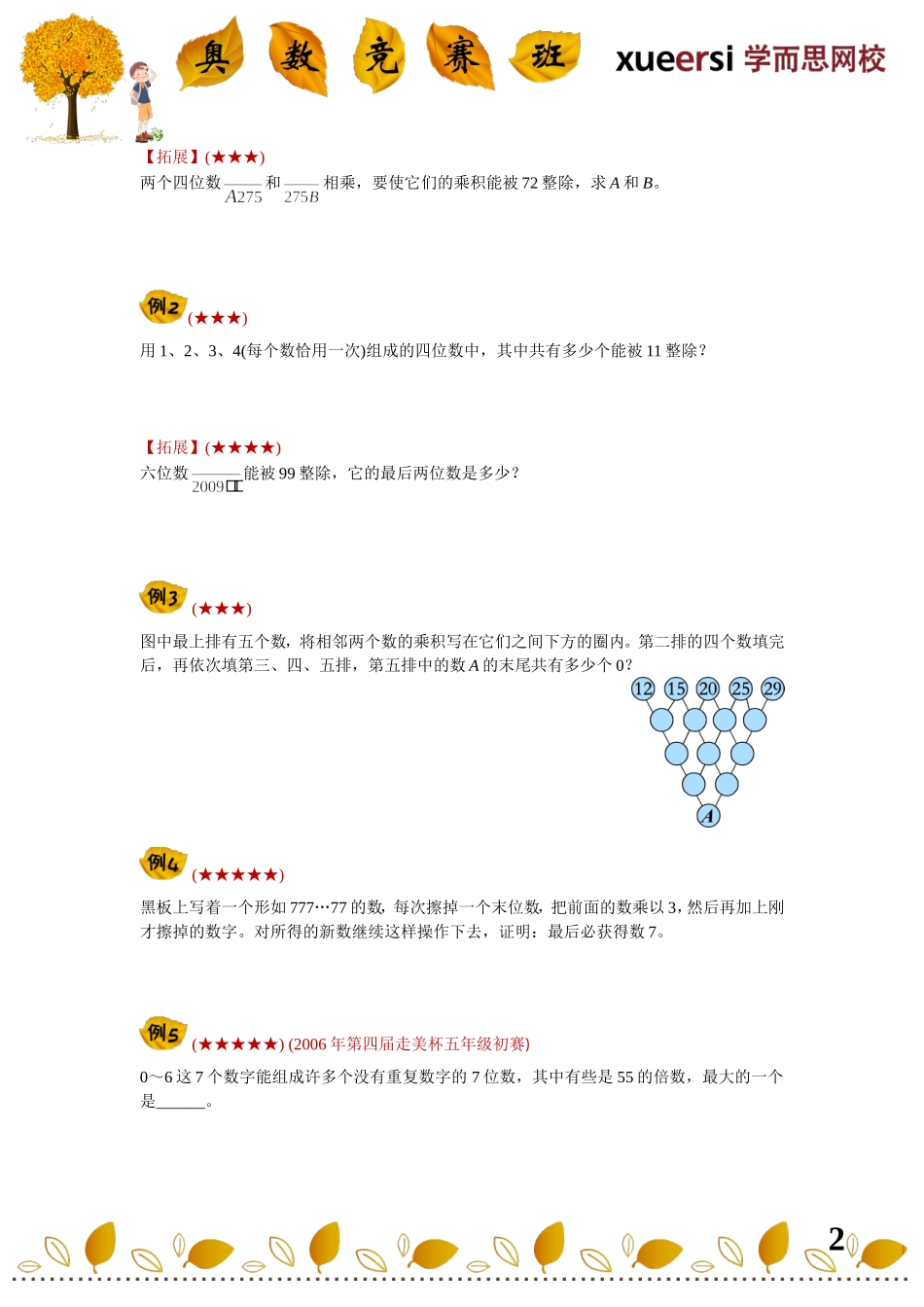 小学奥数：小升初数论重点考查内容————（整除特征——整除特征的4个系列及其特点）.doc_第2页