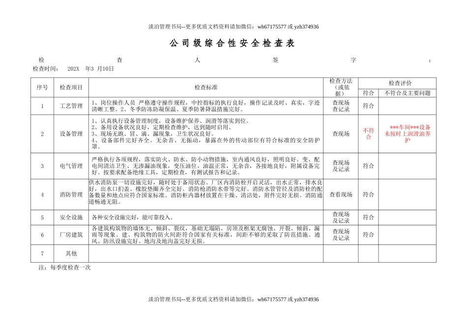 1.综合安全检查表（每季度检查一次）.doc_第1页