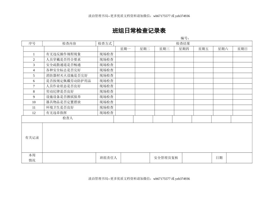 3.班组日常检查表.doc_第1页