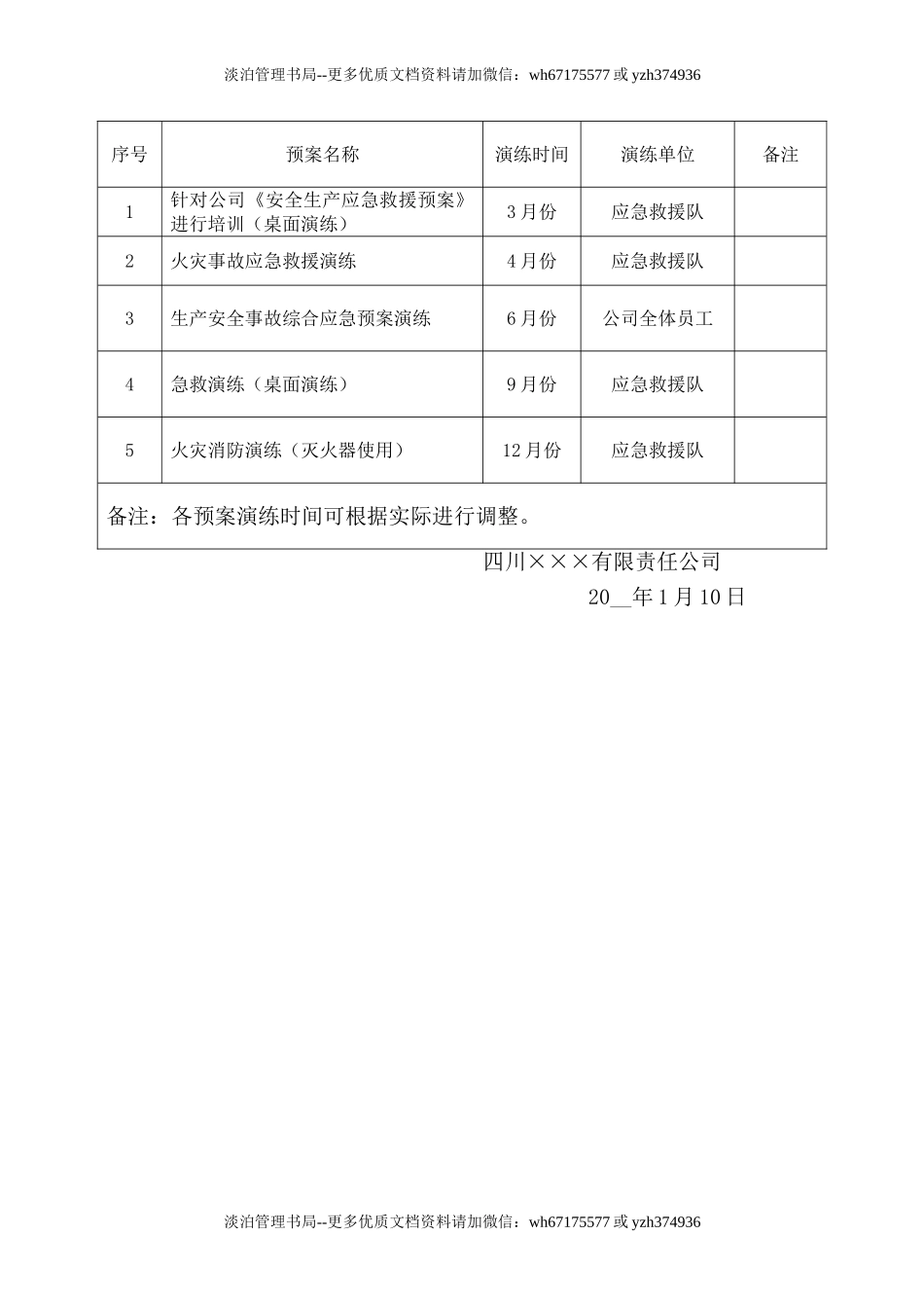 4.年度应急预案演练计划.doc_第3页