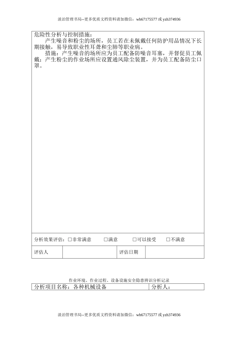 7.1.1-1作业环境、设备设施安全隐患分析记录.doc_第2页