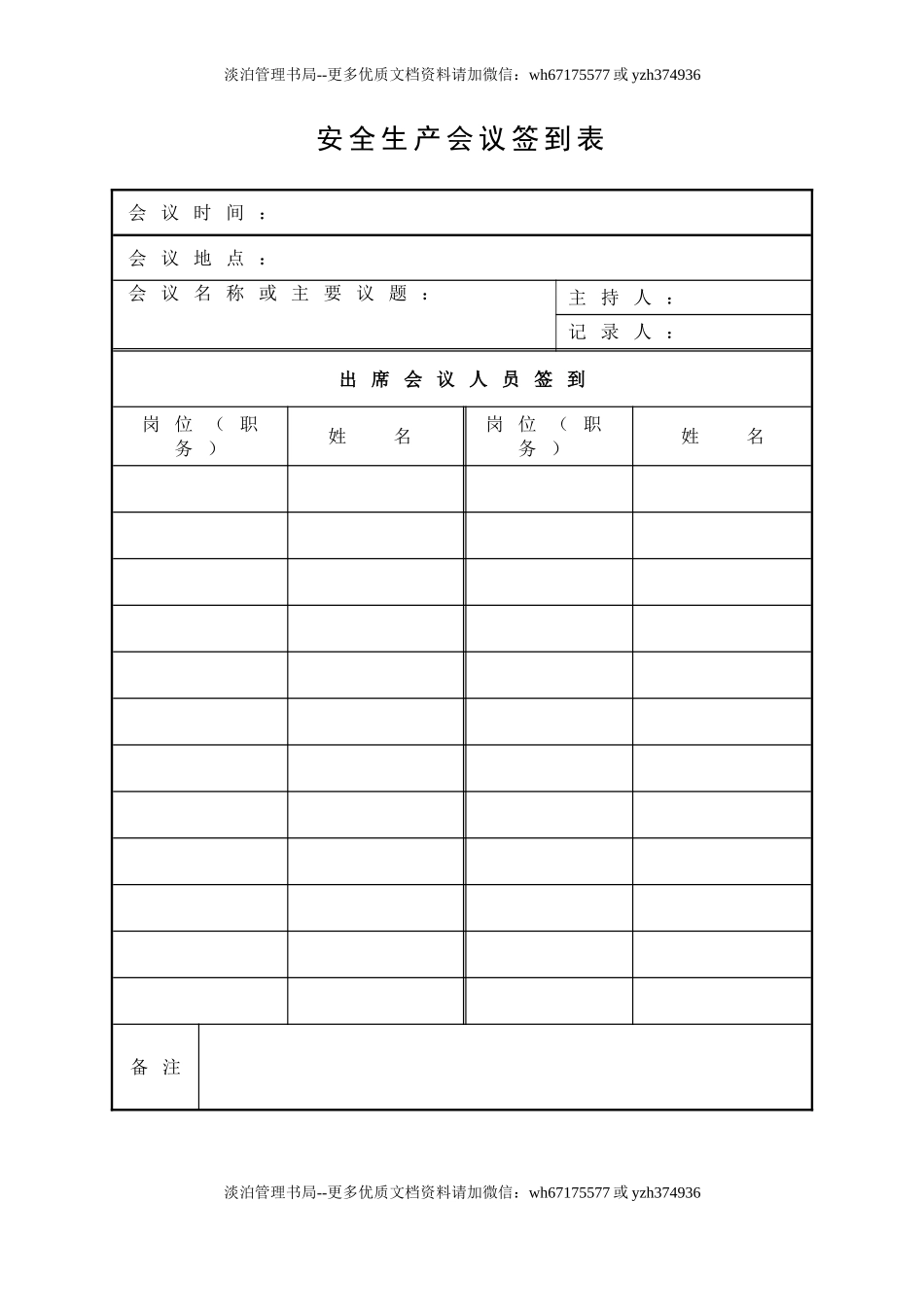 7.安全生产会议签到表.doc_第1页