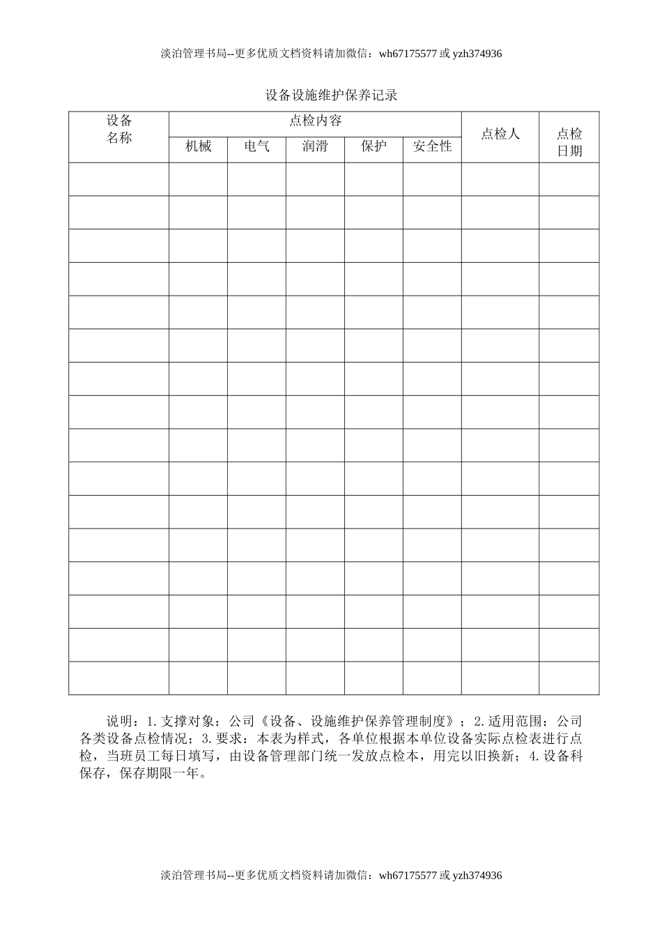 7.设备设施维护保养记录.doc_第1页