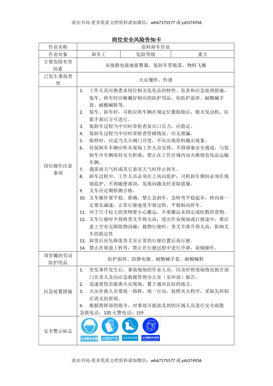 10岗位安全风险告知卡.docx_第1页