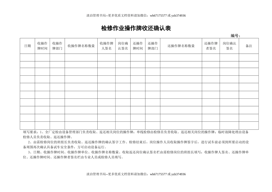 11.检修作业操作牌收还确认表.doc_第1页