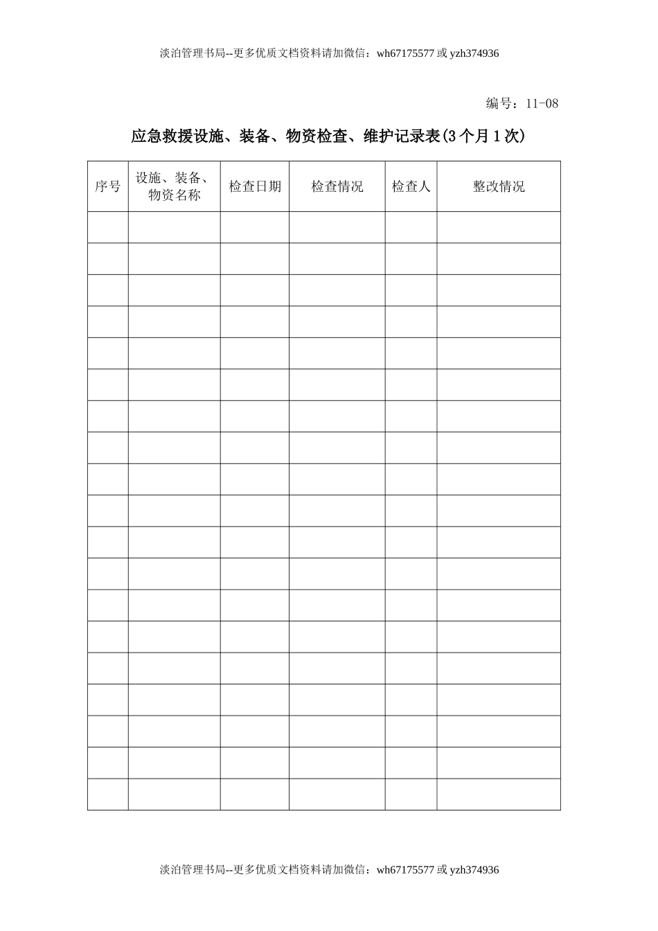 13-10-应急救援设施、装备、物资检查、维护记录表.doc_第1页