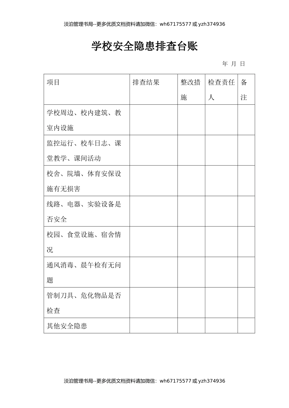 13-学校安全隐患排查台账.docx_第1页