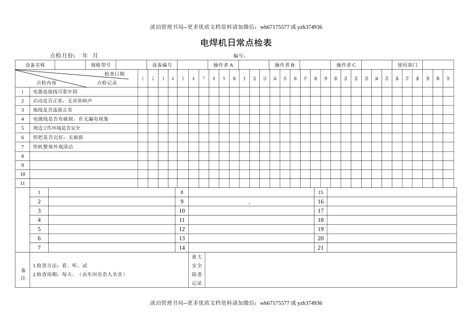 16.电焊机日常点检表.doc_第1页