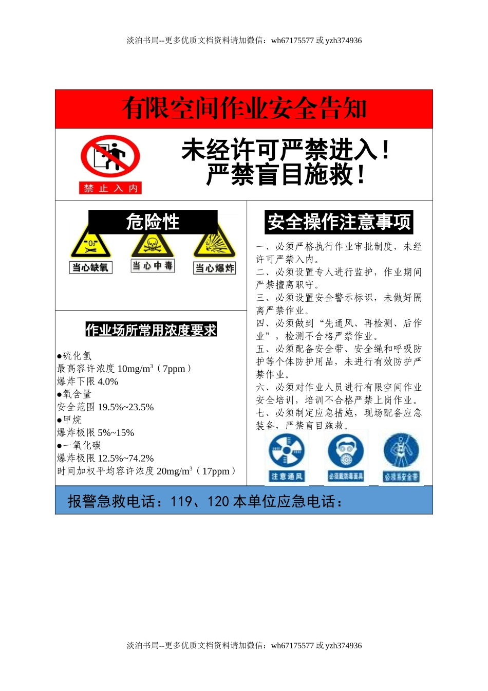 29 有限空间警示牌.docx_第1页