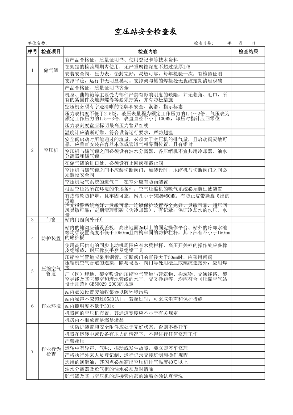 40空压站安全检查表.xls_第1页