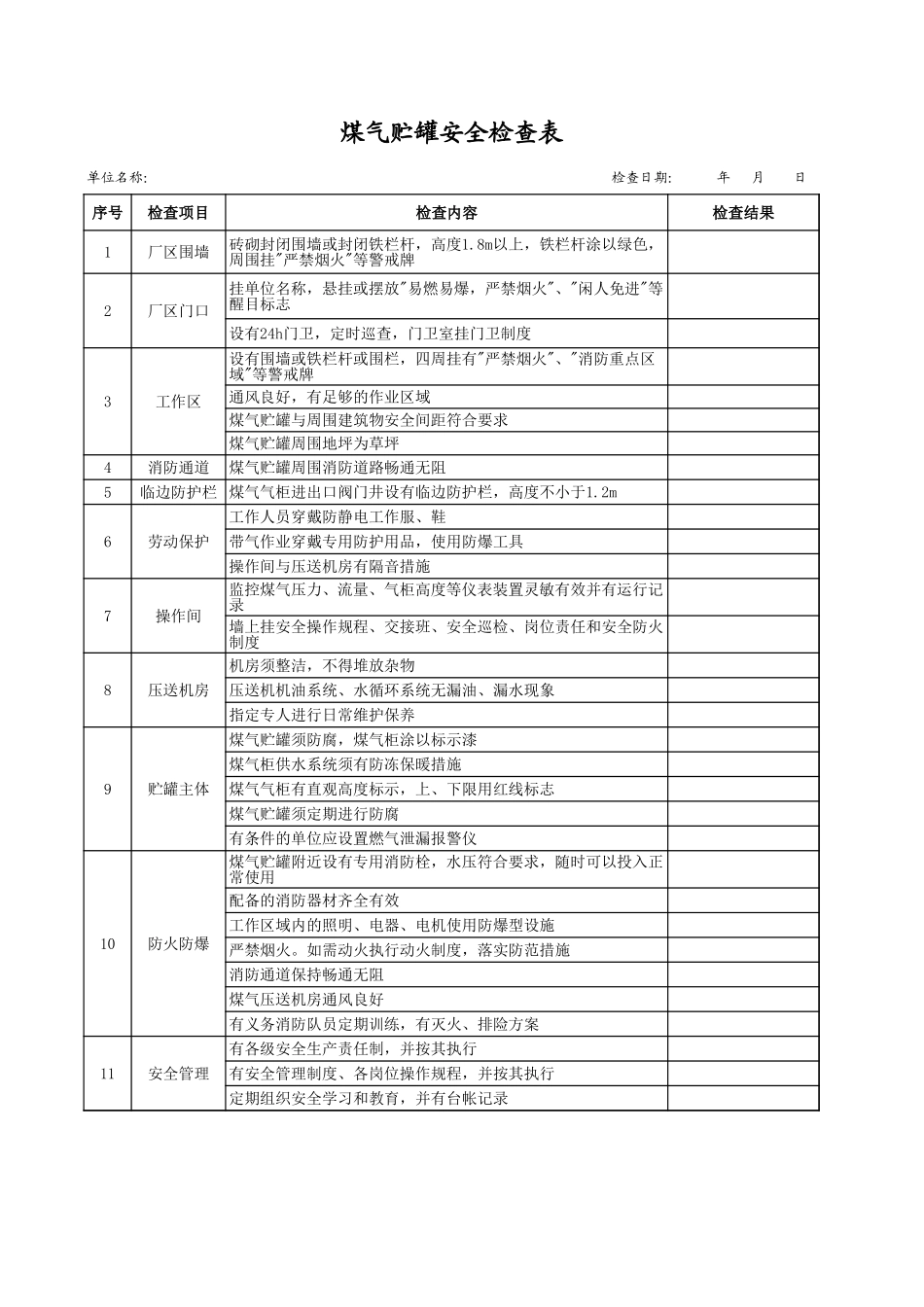 48煤气贮罐安全检查表.xls_第1页
