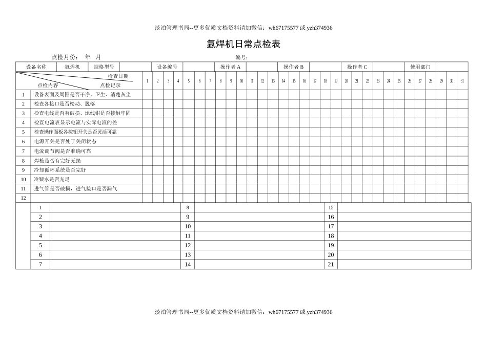55.氩焊机日常点检表.doc_第1页