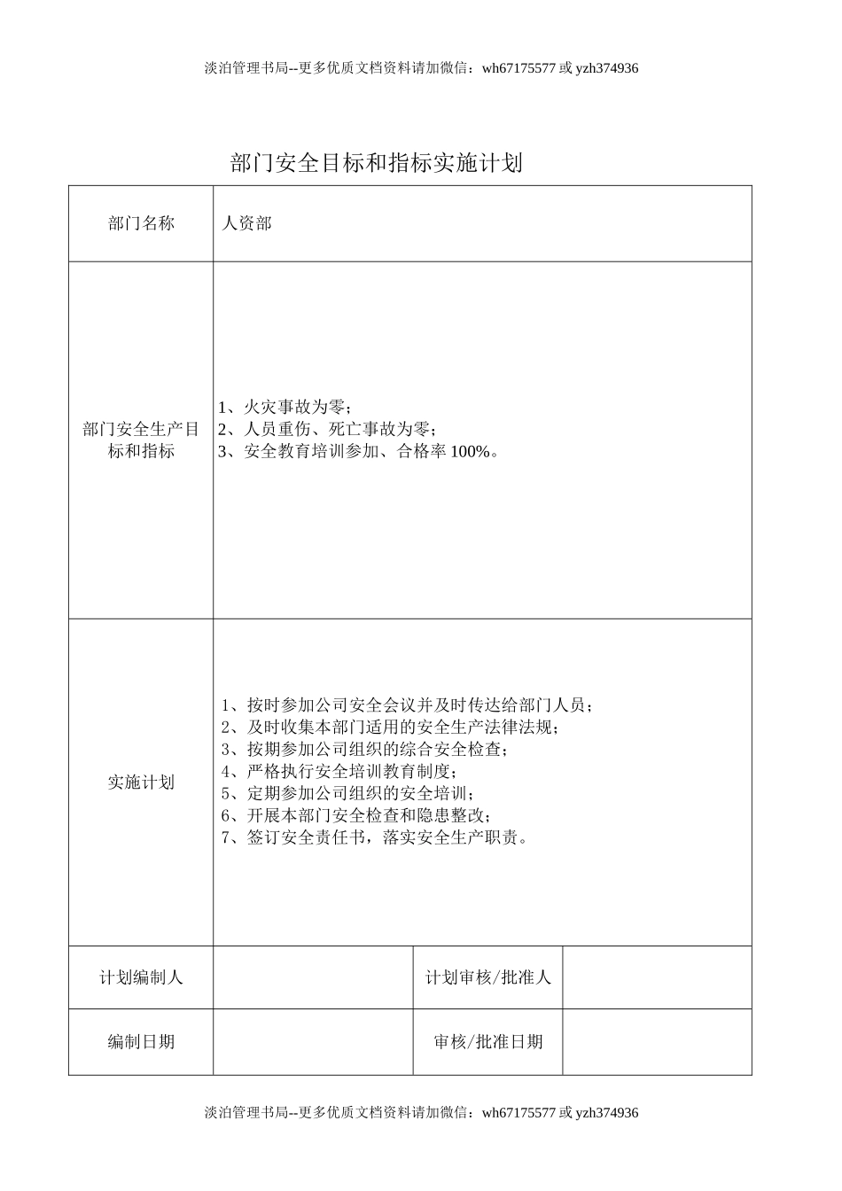 75.部门安全目标和指标实施计划.doc_第3页