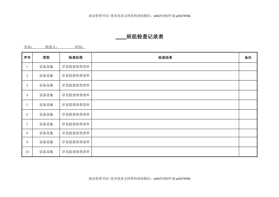 班组检查表（设备设施）.doc_第1页