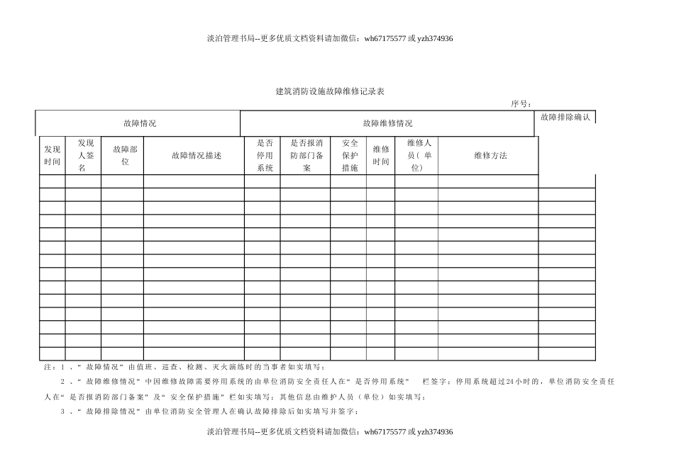 本4-建筑消防设施维护保养和故障维修记录本.doc_第2页