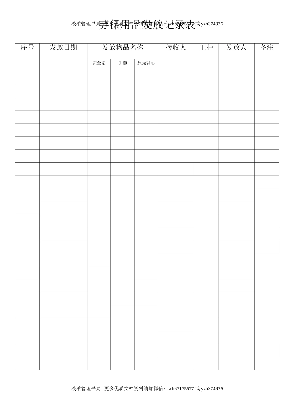 编号26 劳保用品发放表格及管理制度.doc_第1页