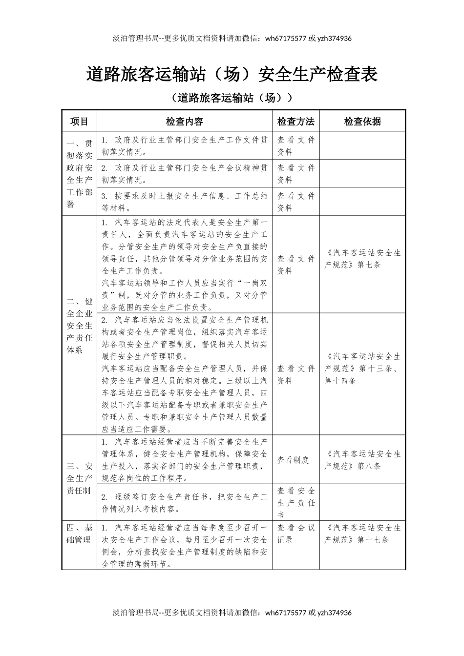 道路旅客运输站（场）安全生产检查表.docx_第1页