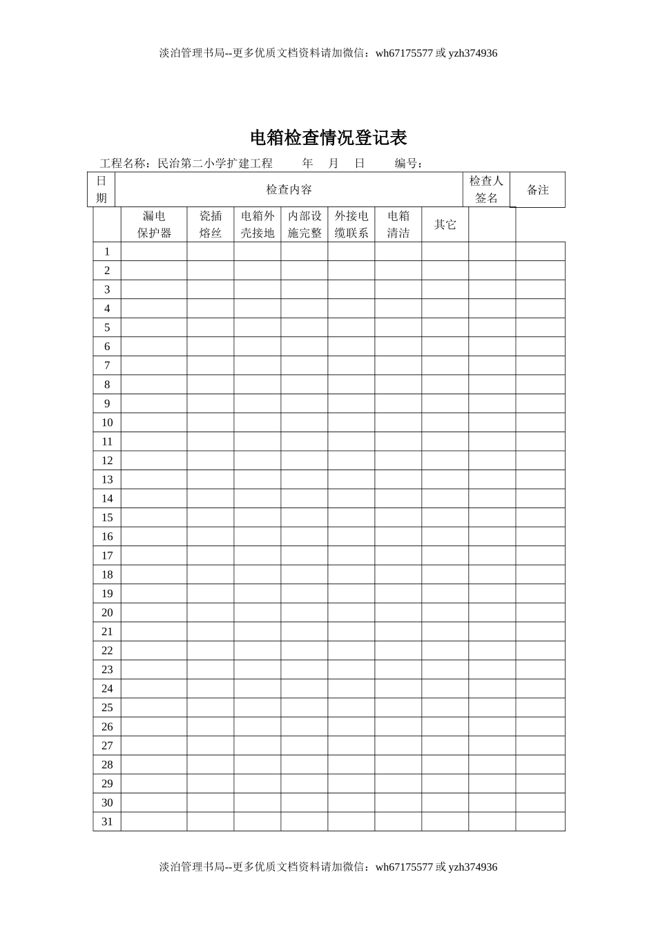 电箱检查情况登记表.doc_第1页