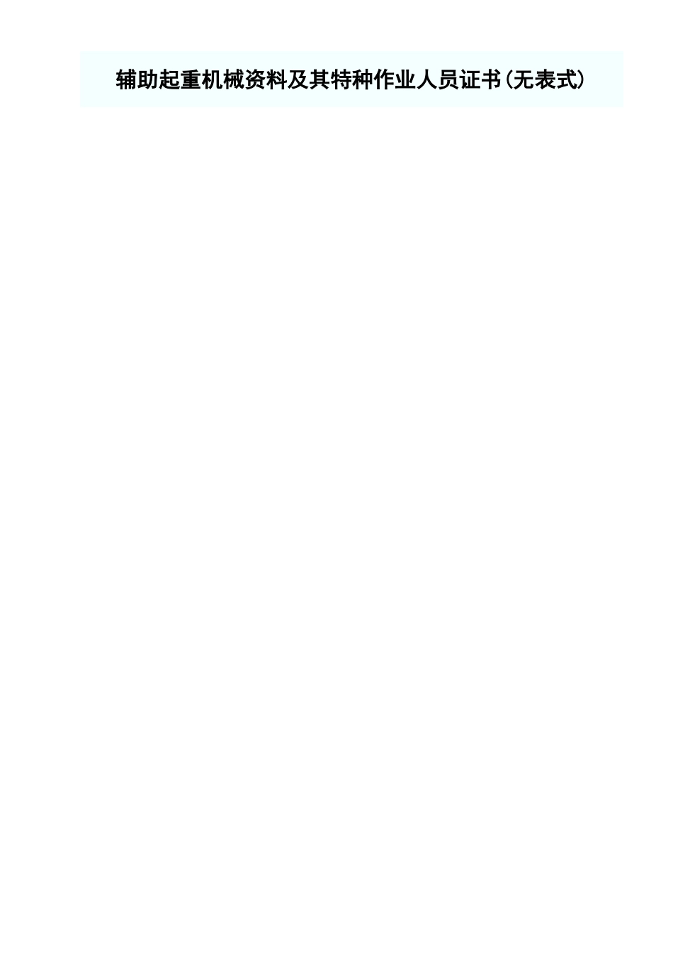 辅助起重机械资料及其特种作业人员证书.xls_第1页