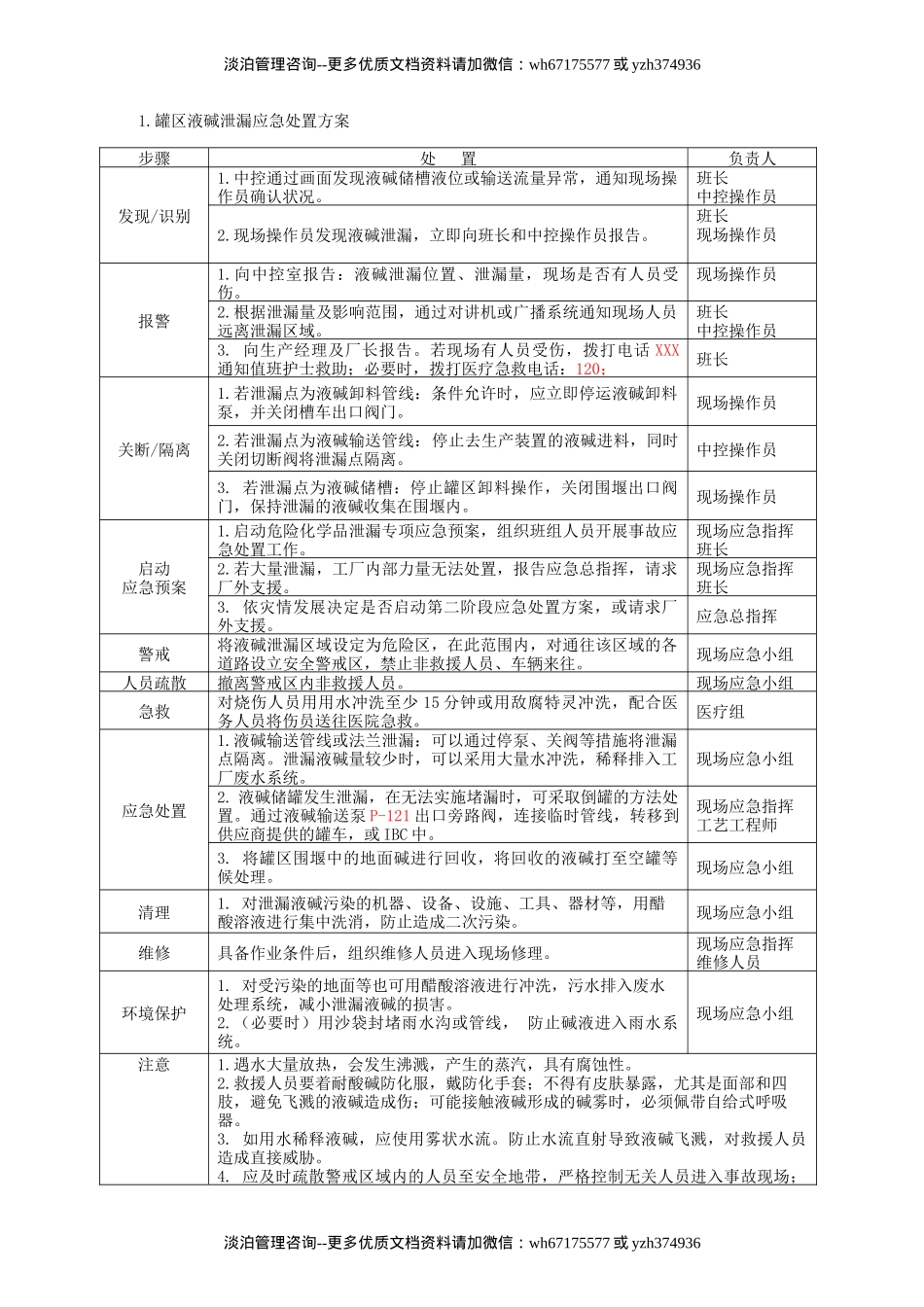 罐区液碱泄漏应急处置方案.doc_第1页