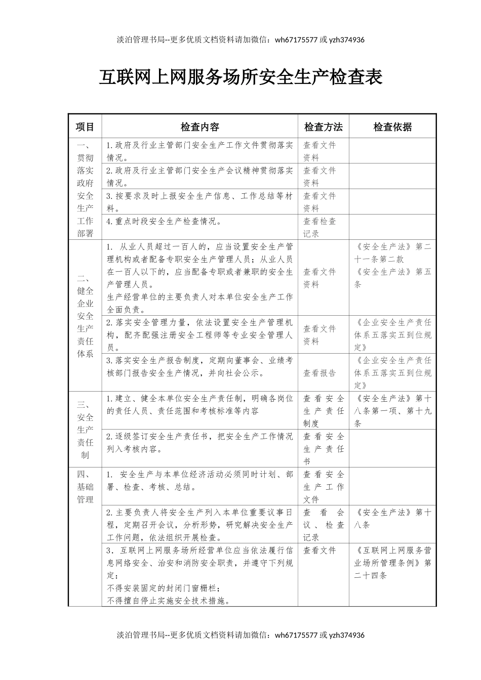 互联网上网服务场所安全生产检查表.docx_第1页