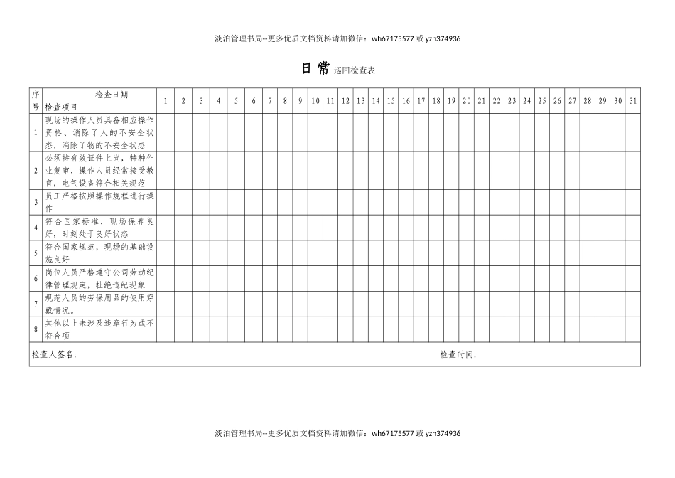 日常安全检查表.doc_第1页