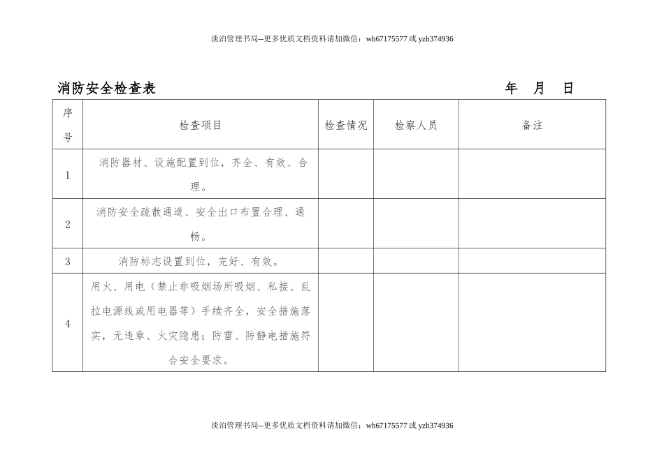 消防安全检查表.docx_第1页