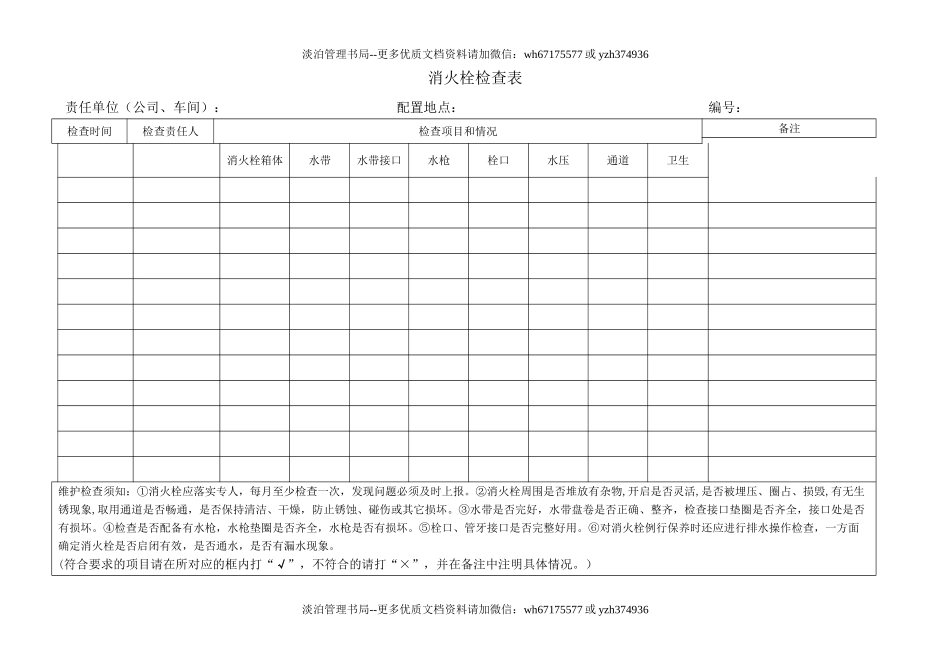 消防器材检查卡(现场使用).doc_第1页