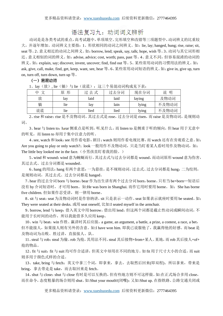 【7】高三英语《高考英语语法：动词词义辨析》练习.doc_第1页