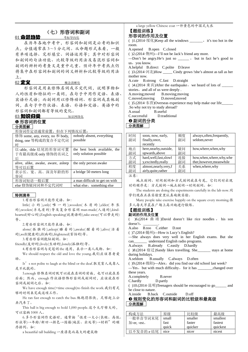 【7】中考英语专项复习 形容词和副词.docx_第1页