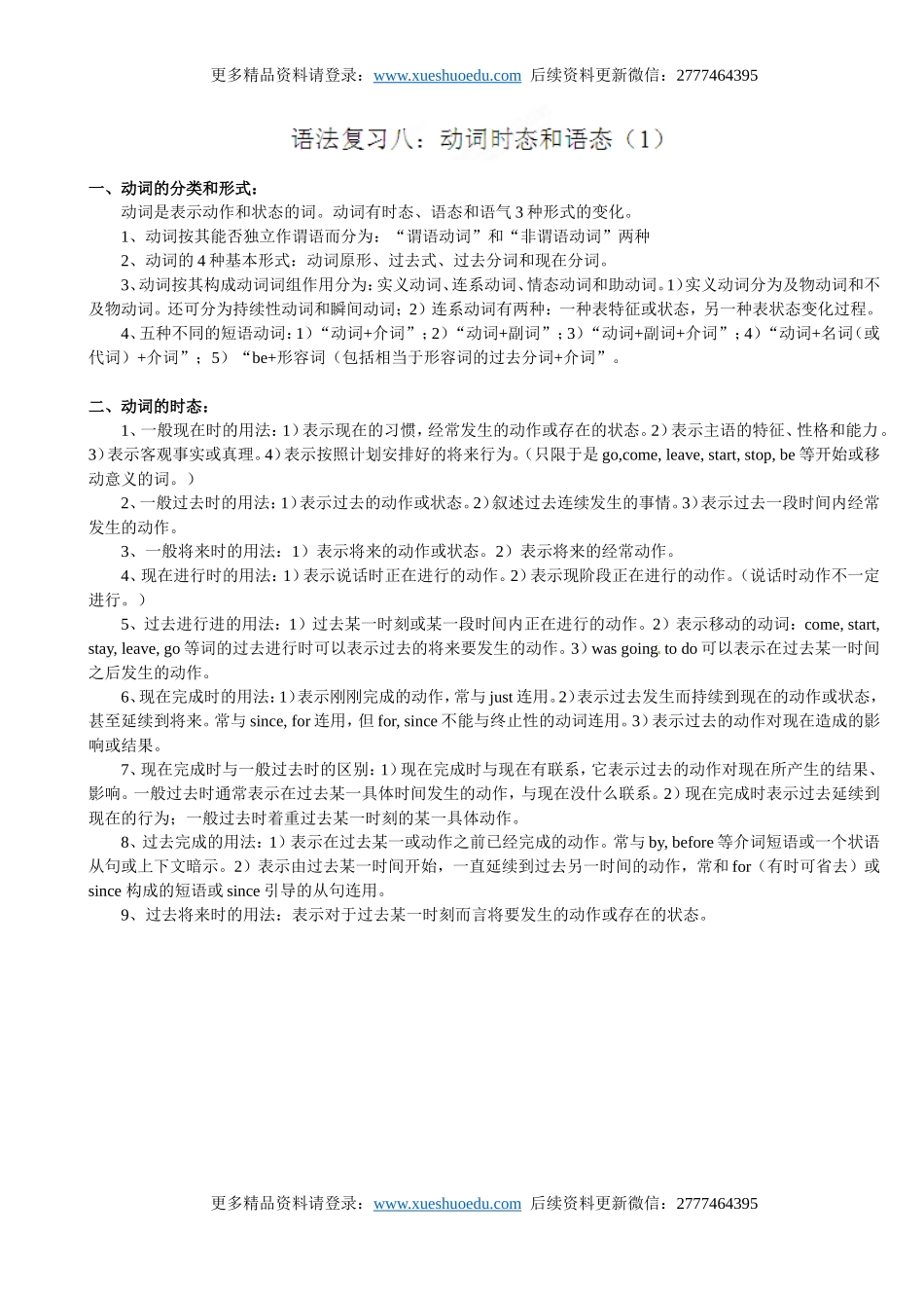 【8】高三英语《高考英语语法：时态和语态》练习.doc_第1页