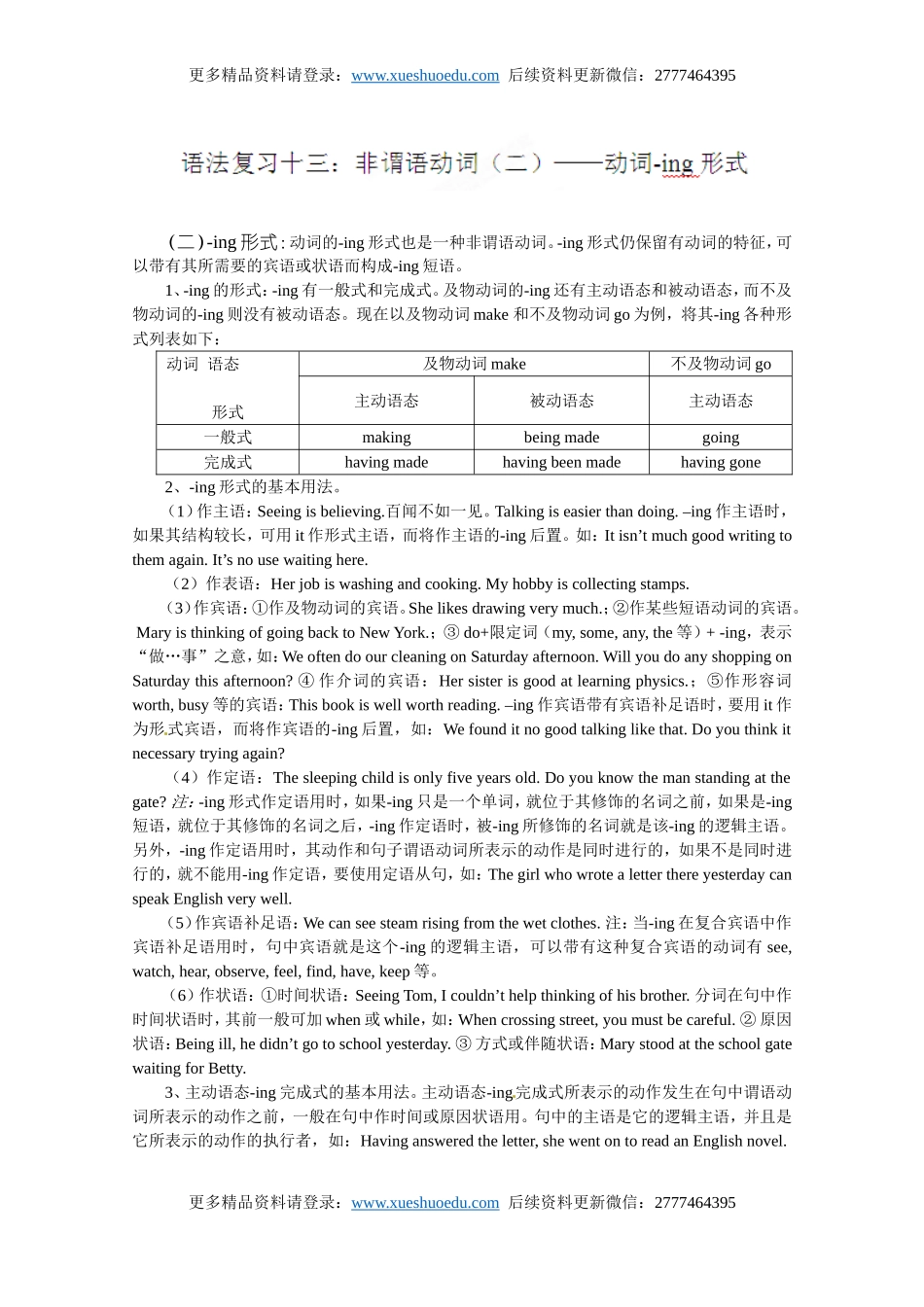 【9】高三英语《高考英语语法：动词ING》练习.doc_第1页
