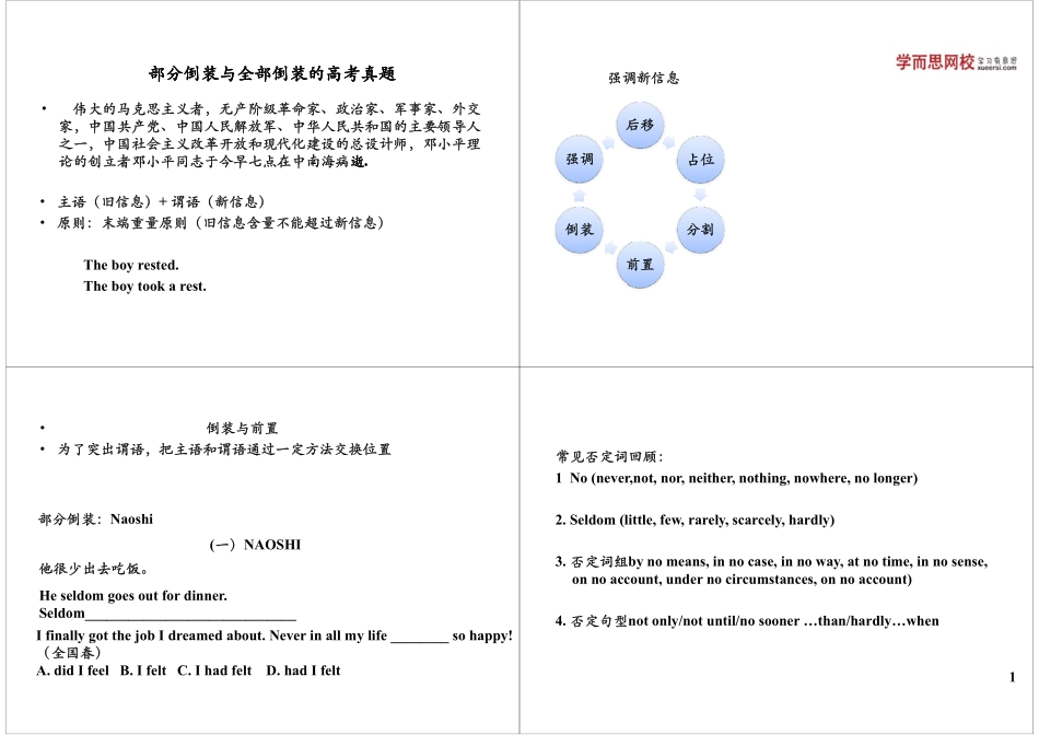 部分倒装与全部倒装的高考真题.pdf_第1页