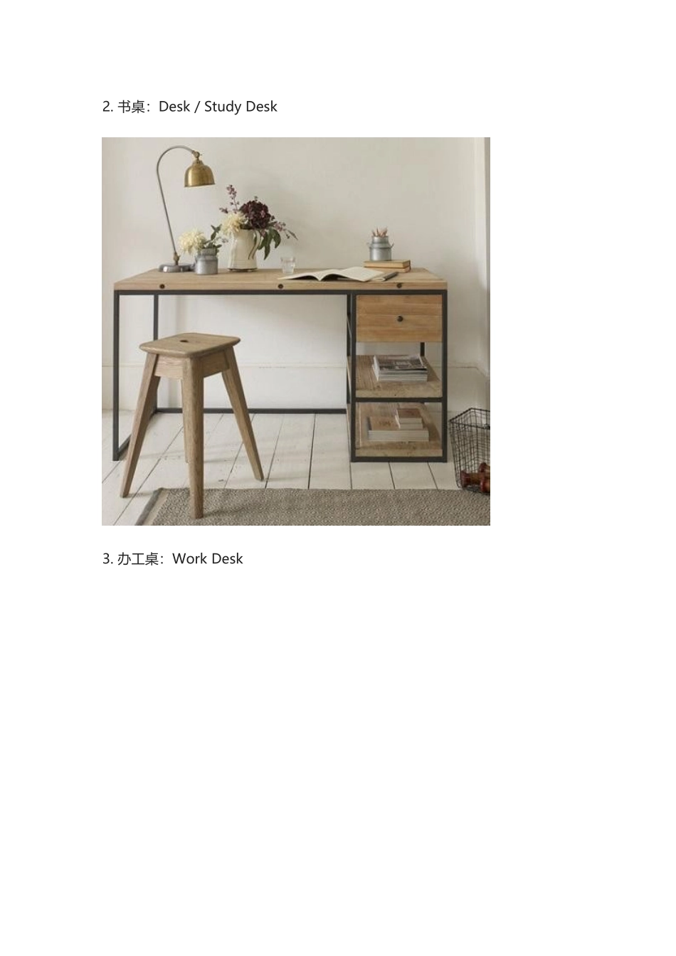 茶几、床头柜、餐桌、书桌的英文.docx_第2页