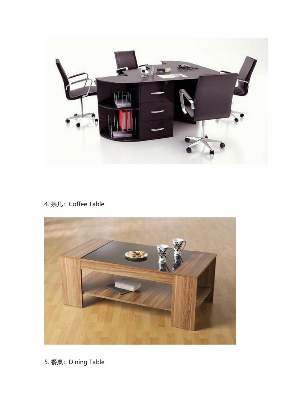 茶几、床头柜、餐桌、书桌的英文.docx_第3页