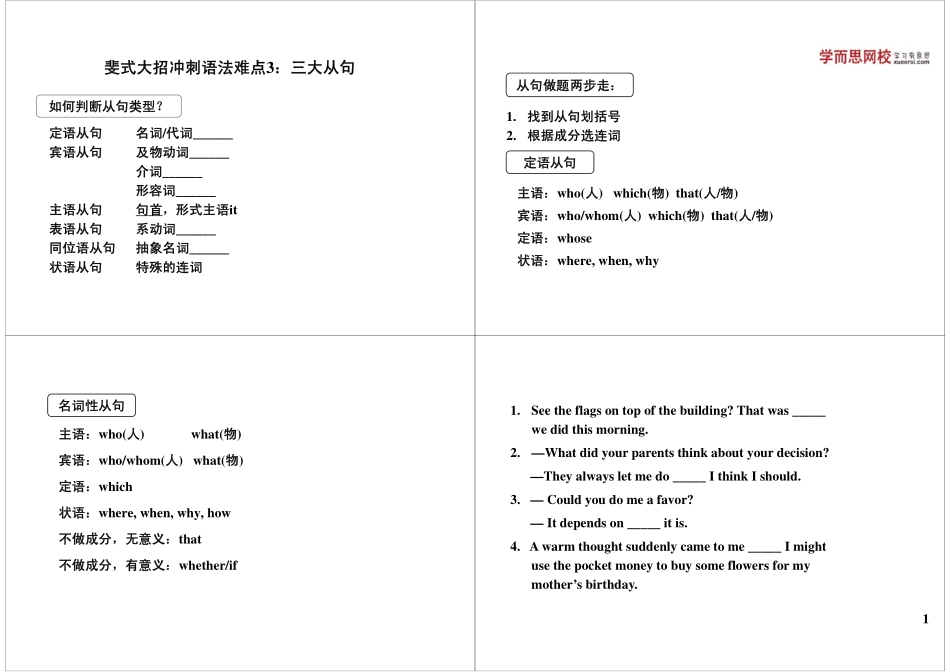 斐式大招冲刺语法难点3：三大从句.pdf_第1页