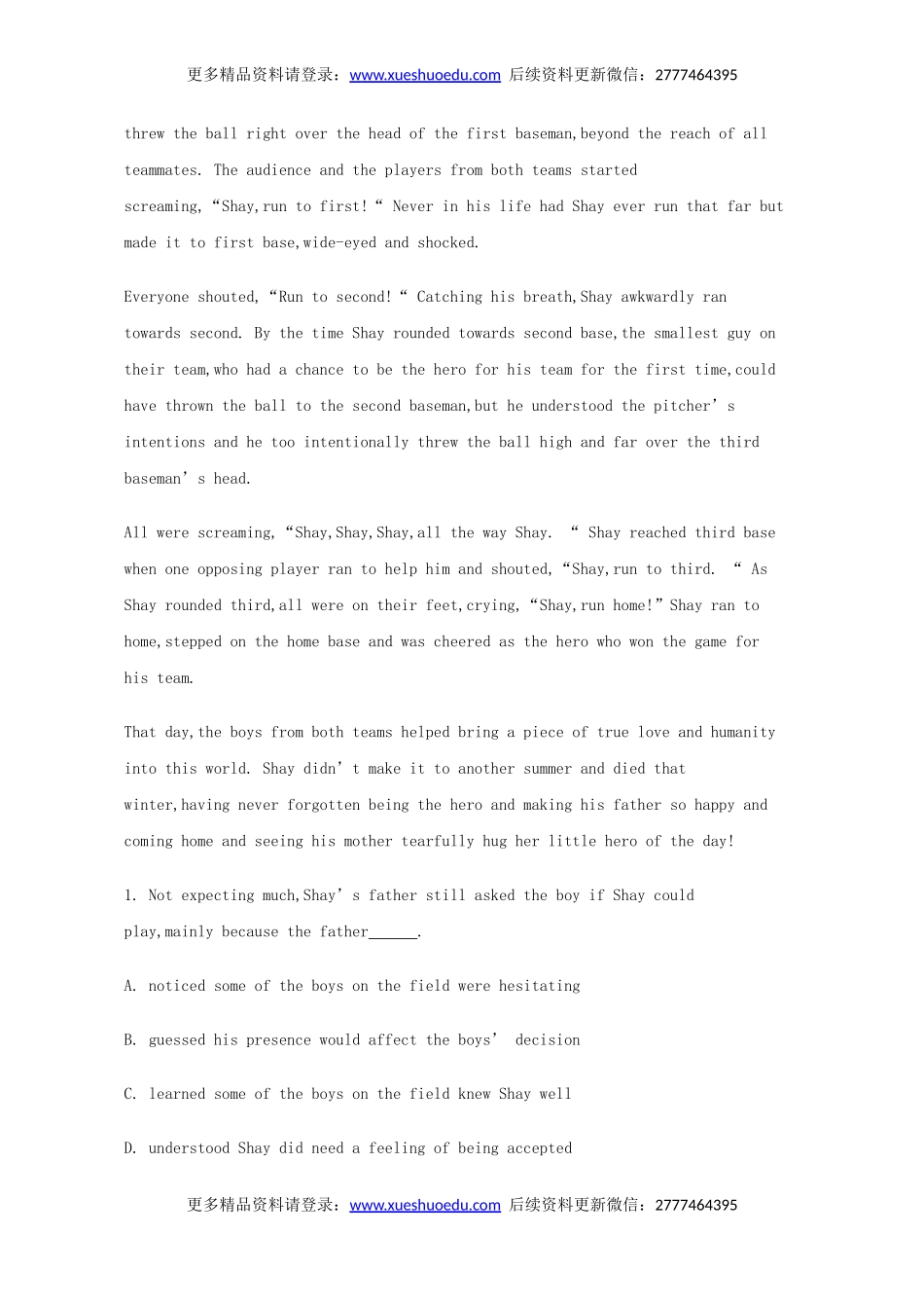 高考英语完形填空和阅读理解一轮练习（5）.doc_第2页