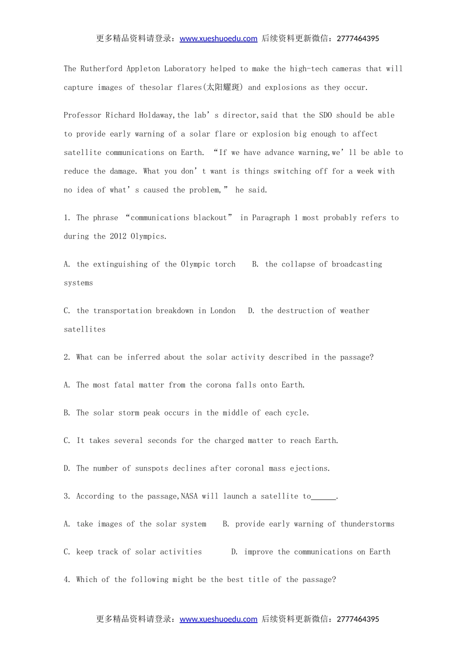 高考英语完形填空和阅读理解一轮练习（13）.doc_第2页