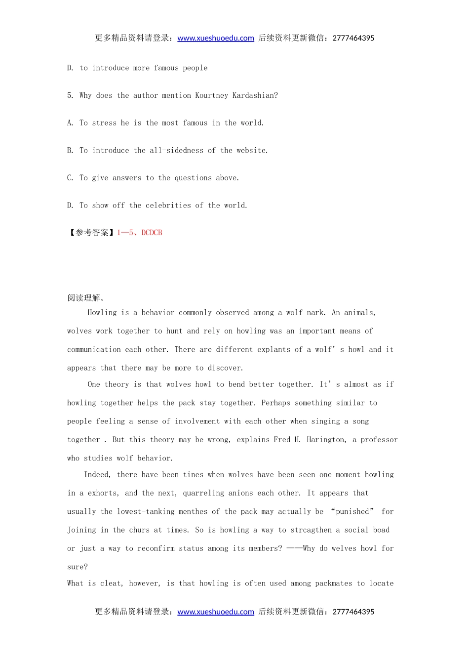 高考英语阅读理解及书面表达练习（11）.doc_第3页