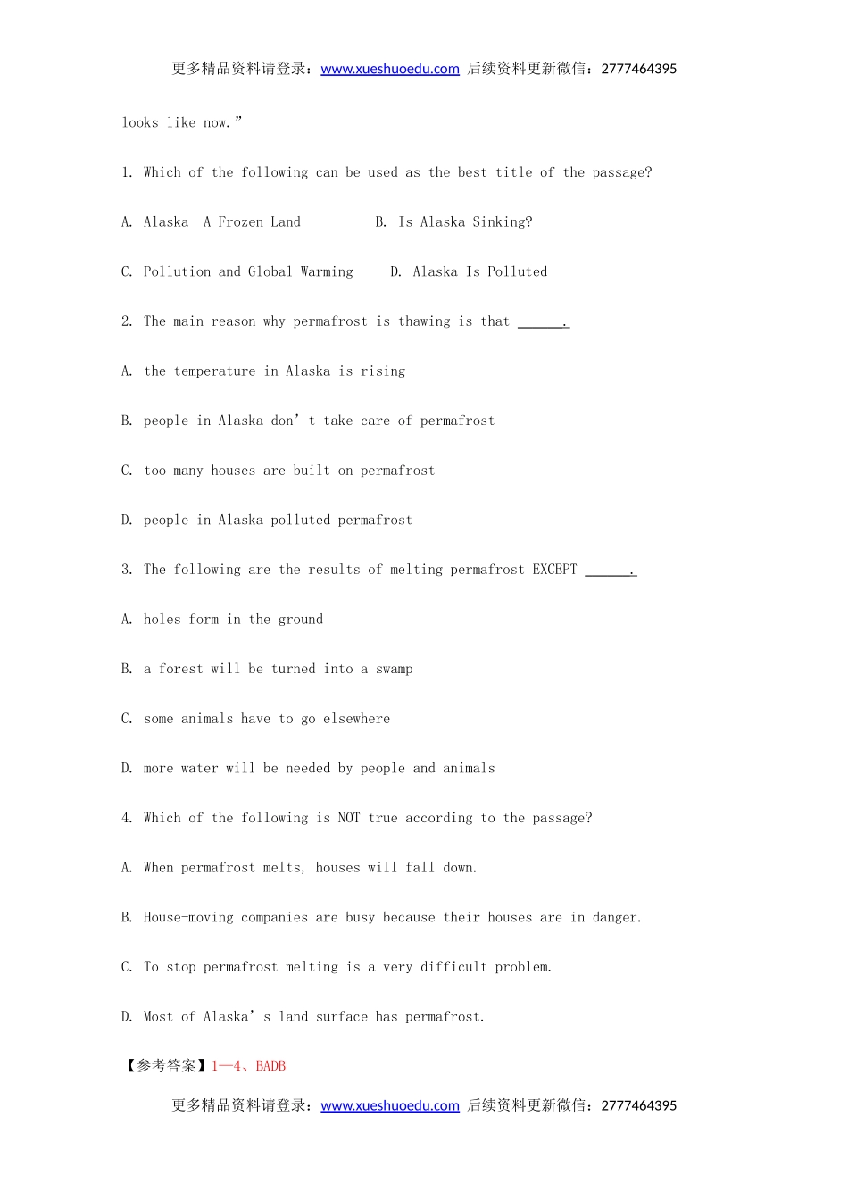 高考英语阅读理解及书面表达练习（12）.doc_第2页