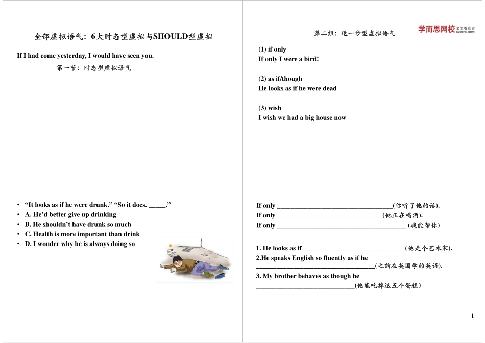 全部虚拟语气:6大时态型虚拟与should型虚拟.pdf_第1页