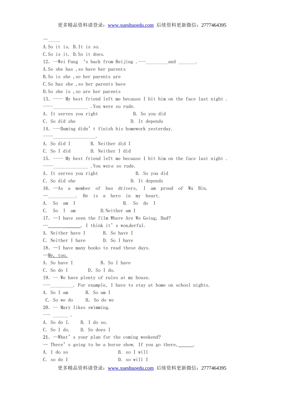 中考英语专项复习 倒装句 练习.doc_第2页