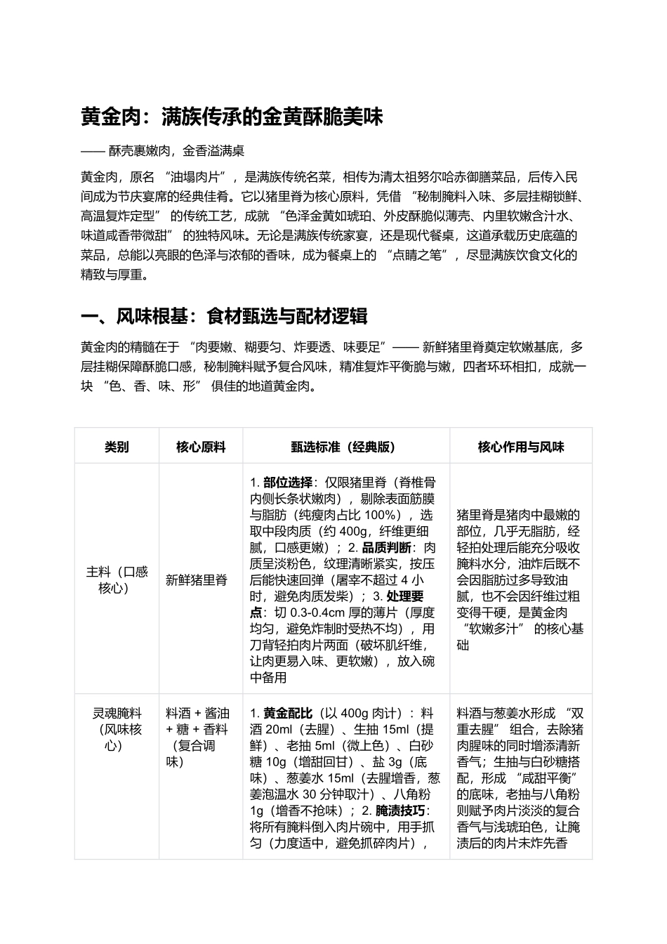 黄金肉：满族传承的金黄酥脆美味.docx_第1页