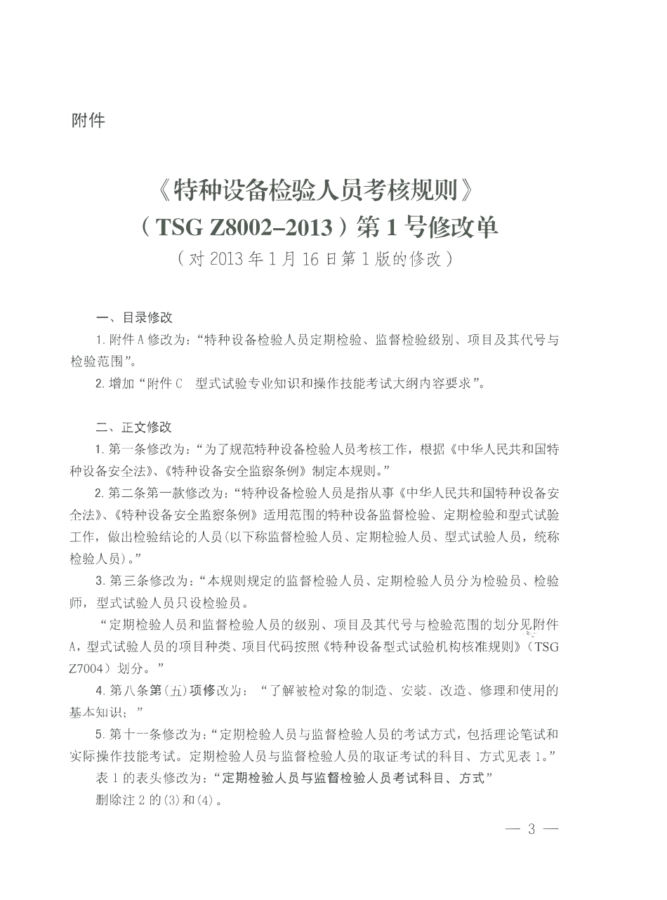 TSG Z8002-2013 特种设备检验人员考核规则 第1号修改单.pdf_第1页