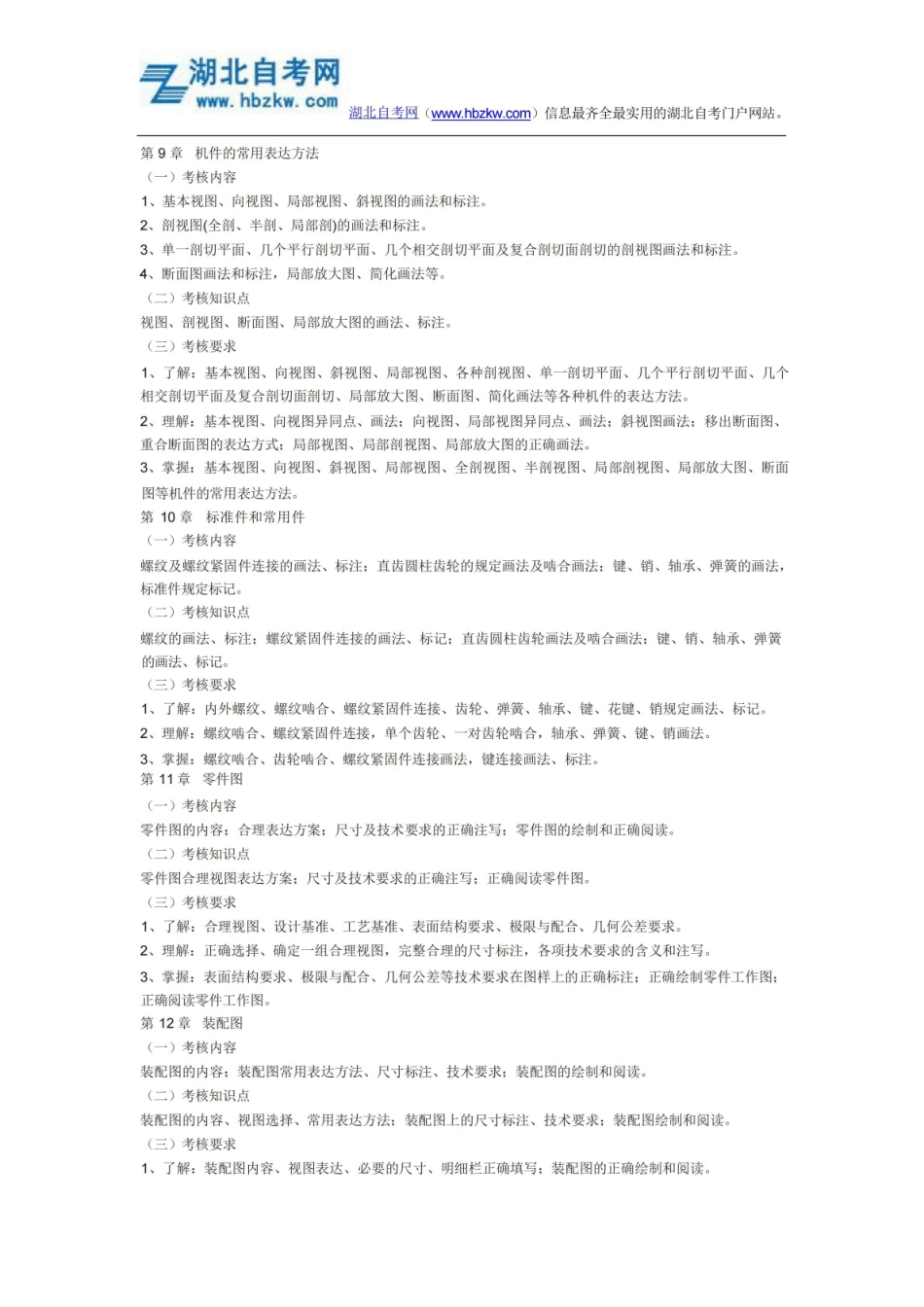 2015年荆楚理工学院普通专升本机械制图考试大纲.pdf_第3页