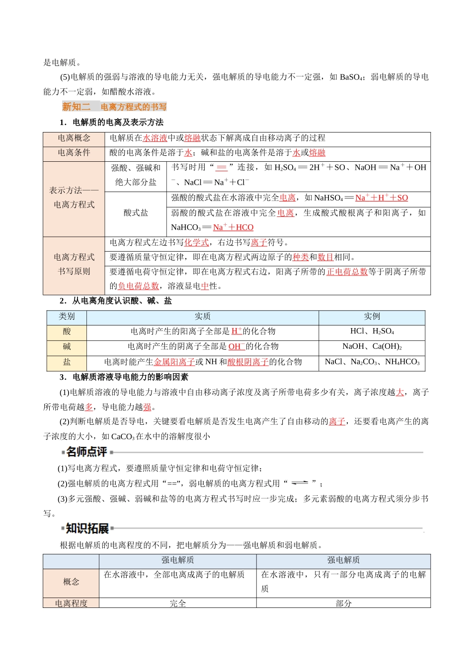 【01-初高衔接】衔接点04电解质及电离(教师版)-2025年初升高化学暑假衔接讲练(通用版).docx_第3页