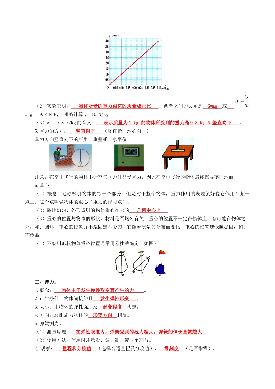 【01-初高衔接】衔接点09重力与弹力(教师版)-2025年初升高物理暑假衔接讲练(通用版).docx_第2页